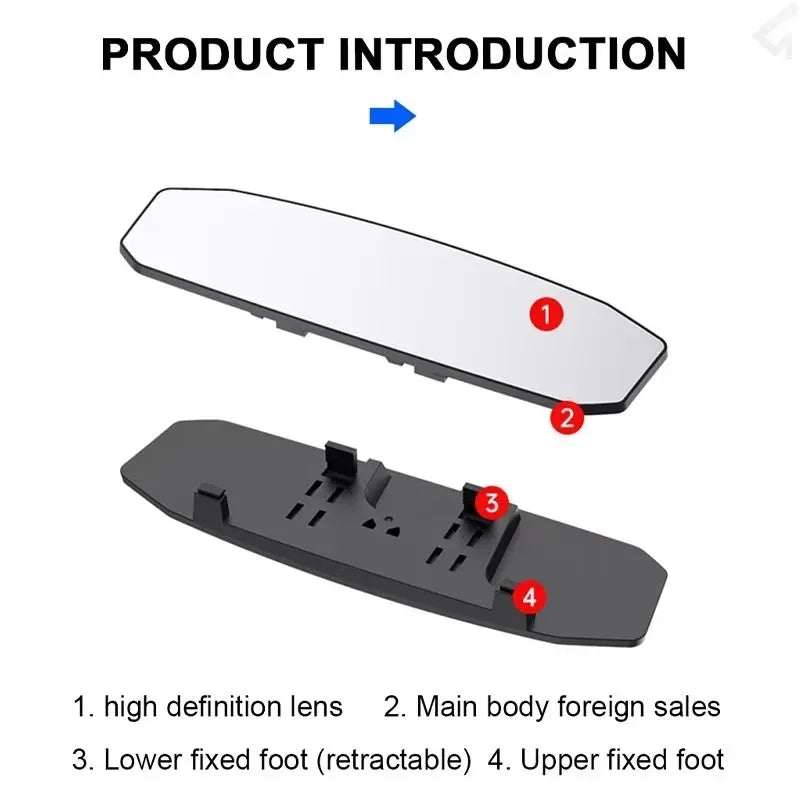 Wide Angle Convex Rearview Mirror Large Vision HD Anti Glare Car Interior Rear View Child Seat Watch Sun Visor Mirror Covers