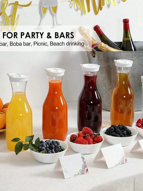 1.5L Elegant Carafe w/ Flip Top - Leak-Proof Juice & Iced Tea Dispenser, Stylish Home Decor for Kitchen, Parties