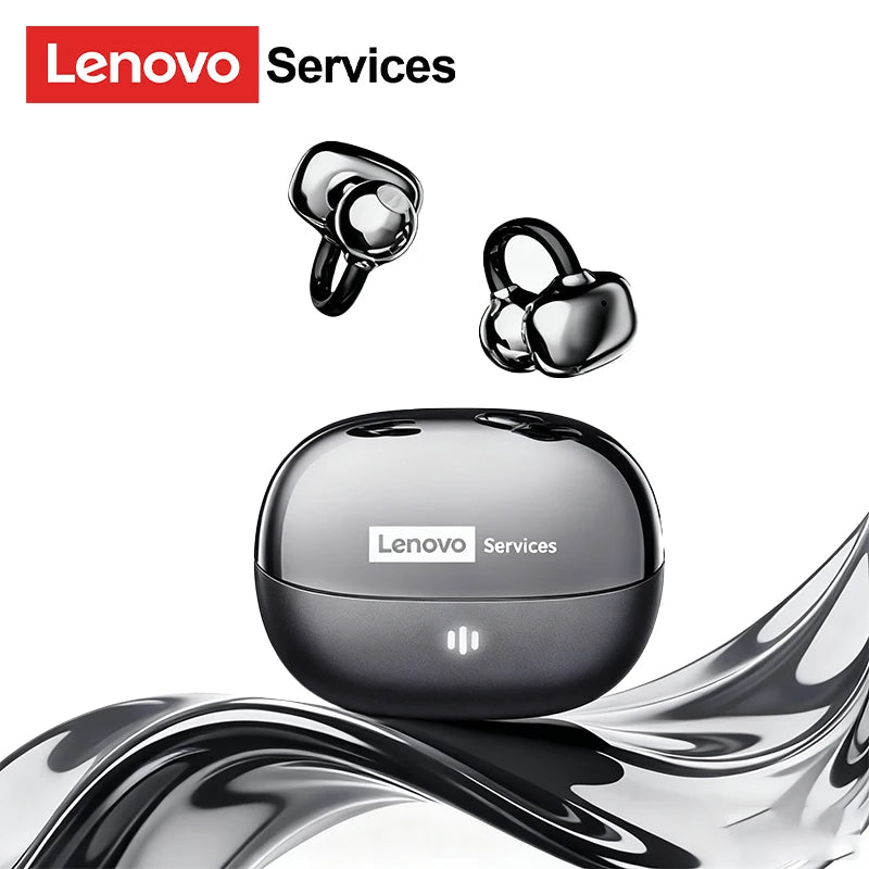 New Lenovo RS103 Wireless Bluetooth 6.0 Ear Clip Earphones 360° Surround Sound Headphones 24H Long Battery Life Earbuds for Mic