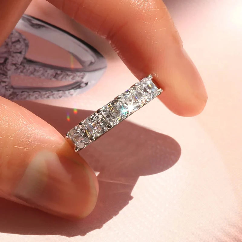 Huitan Simple Style Square Zirconia Rings Women Versatile Fashion Accessories for Engagement Women Daily Wearable Finger Jewelry - Free Item