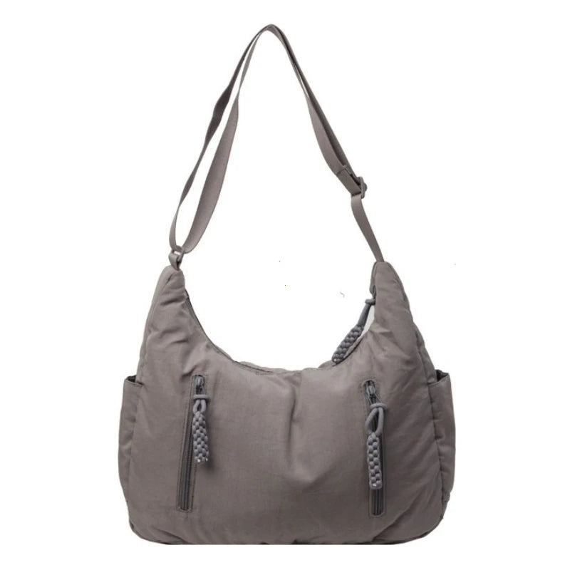 Trendy Women's Soft Cloth Shoulder Bag Solid Color Student 2026 Spring Y2k Casual Style Big Handbags Crossbody Bags for Women