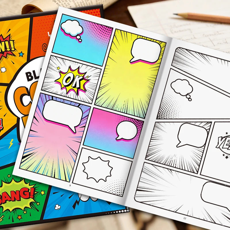 32 Pages Blank Comic Book for Kids Create Your Own Stories Cartoon Drawing Sketchbook