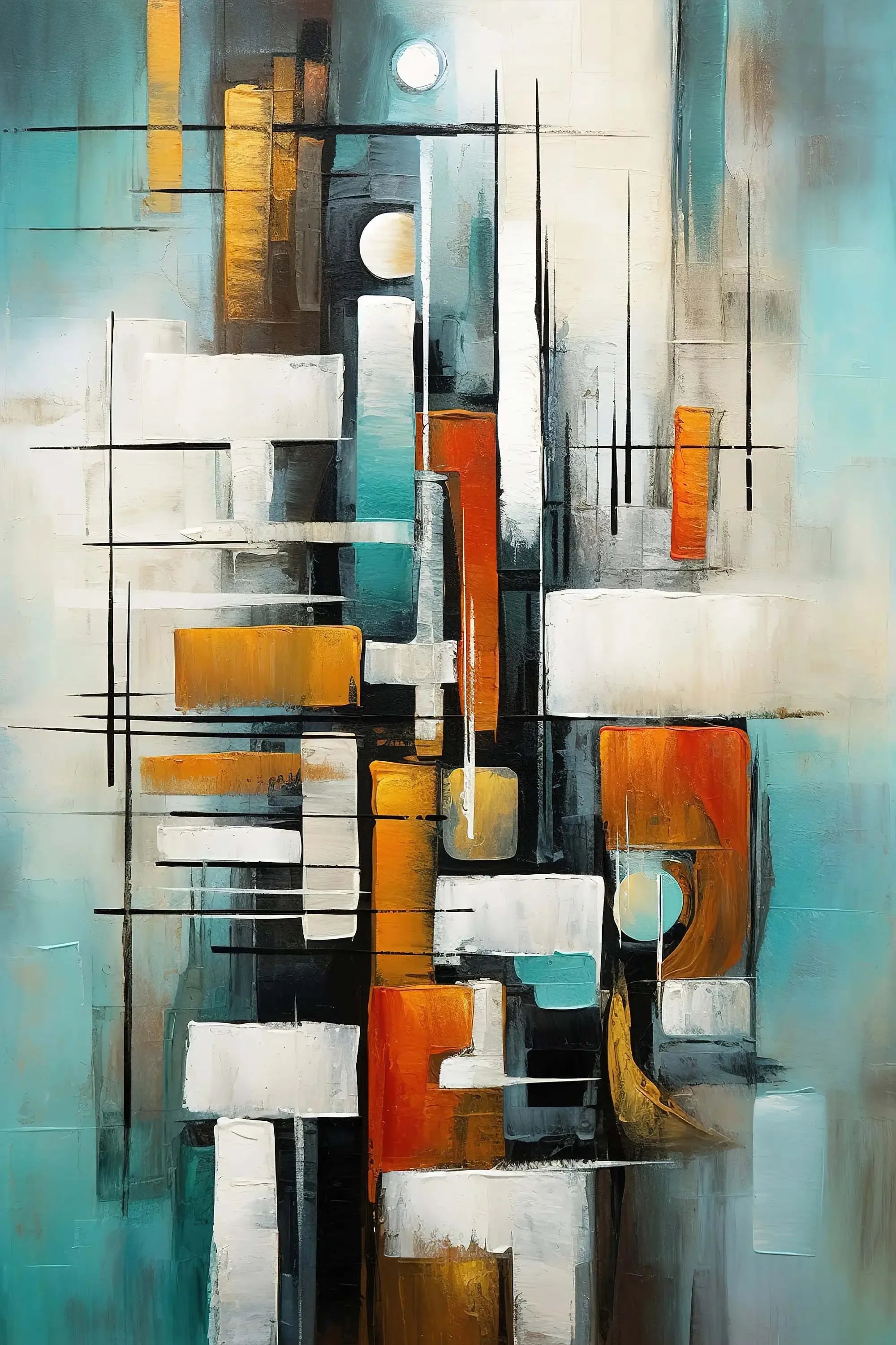 Classic Abstract Wall Art Matte Colour Oil Painting on Canvas Print Poster Home Decor Living Room Bedroom Decorative Painting - Free Item