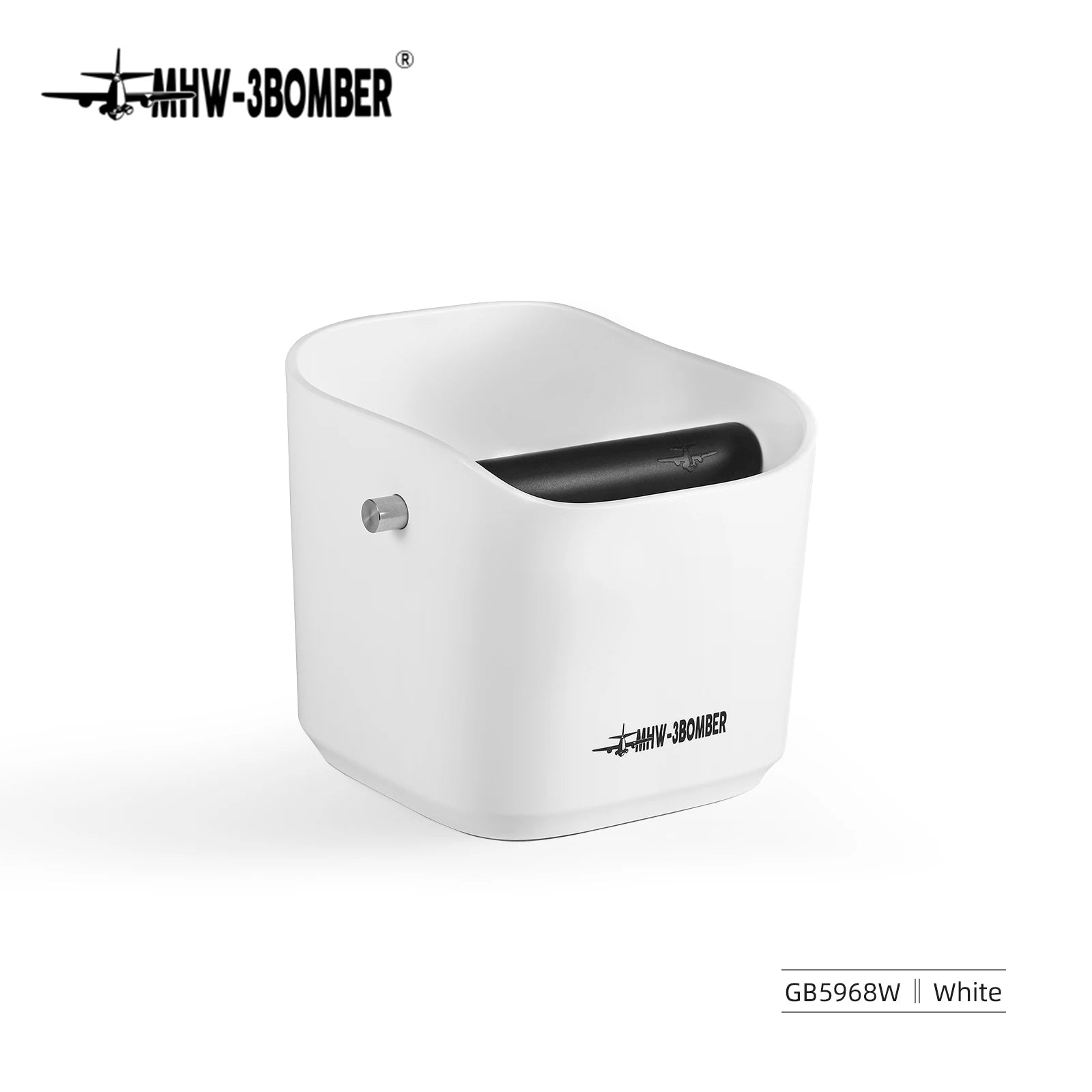 MHW-3BOMBER 1.2L Square Coffee Knock Box Anti-slip Pads Knock Box With Removable Knock Bar professional Home Barista Accessories