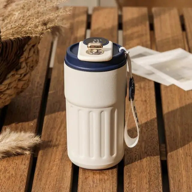 Travel Smart Temperature Measurement Insulated Stainless Steel 316 Coffee Cup Portable Car Companion High Aesthetic Value