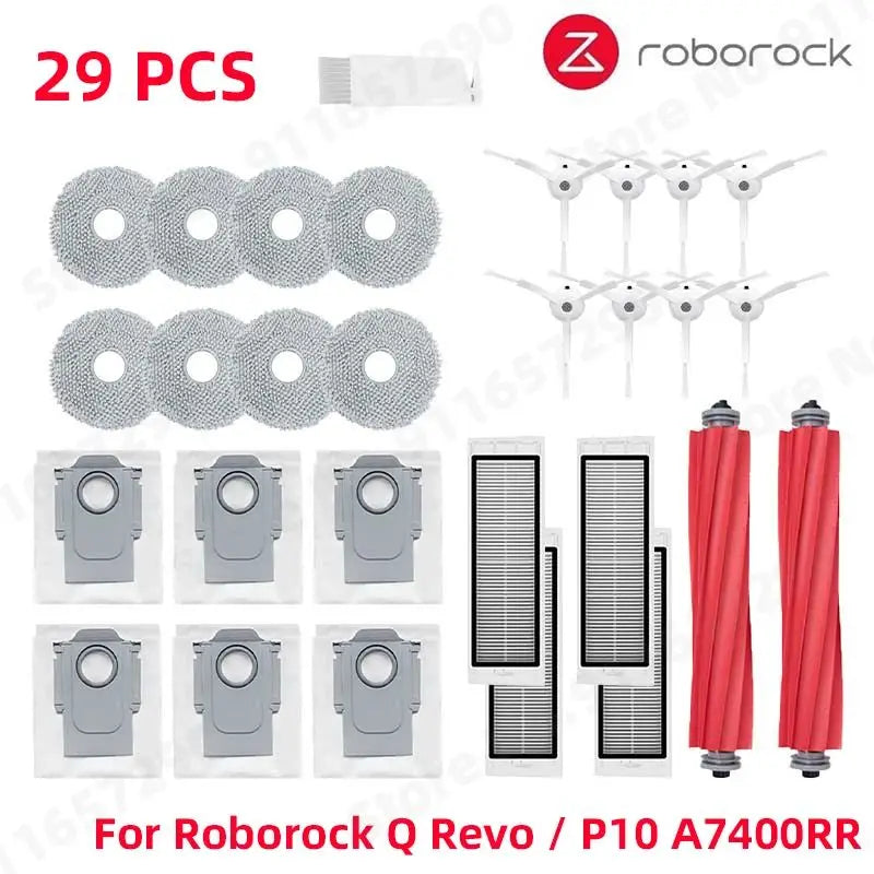 Roborock Q Revo / P10 A7400RR Spare Parts Main Side Brush Hepa Filter Mop Cloths Dust Bag Robot Vacuums Cleaner Accessories