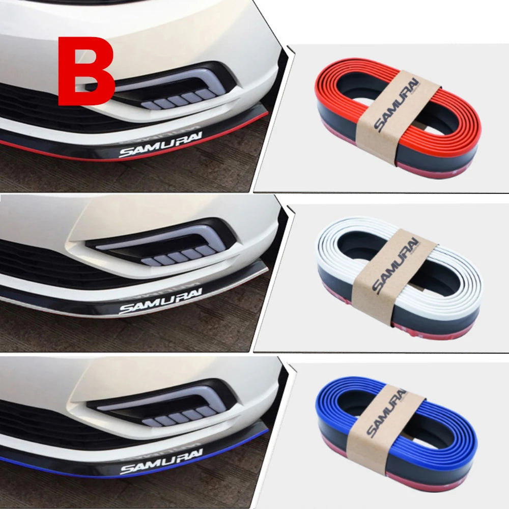 2.5M Car Bumper Lip Stickers Car Front Bumper Lip Rubber Car Bumper Guards Lip Mouldings Splitter Chin Body Auto Bumper Exterior