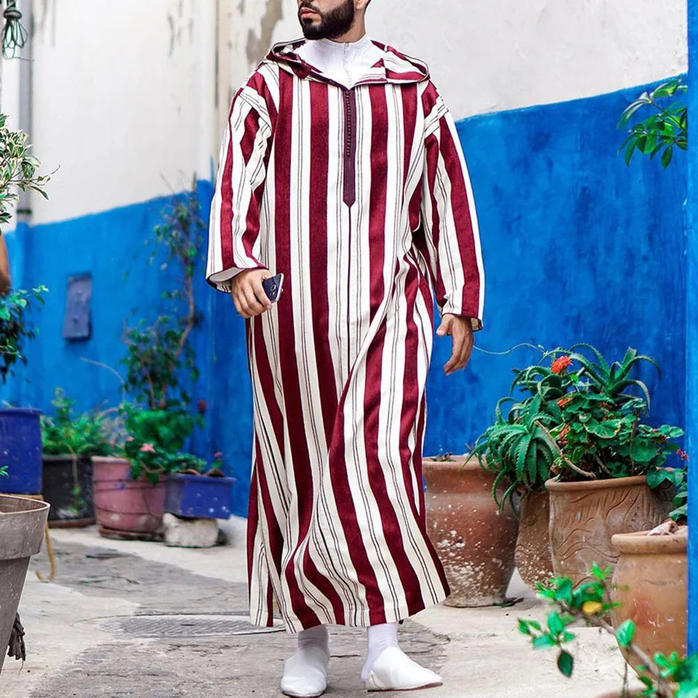 Arab Islamic Embroidered Kaftan Robe with Side Pockets Men Women