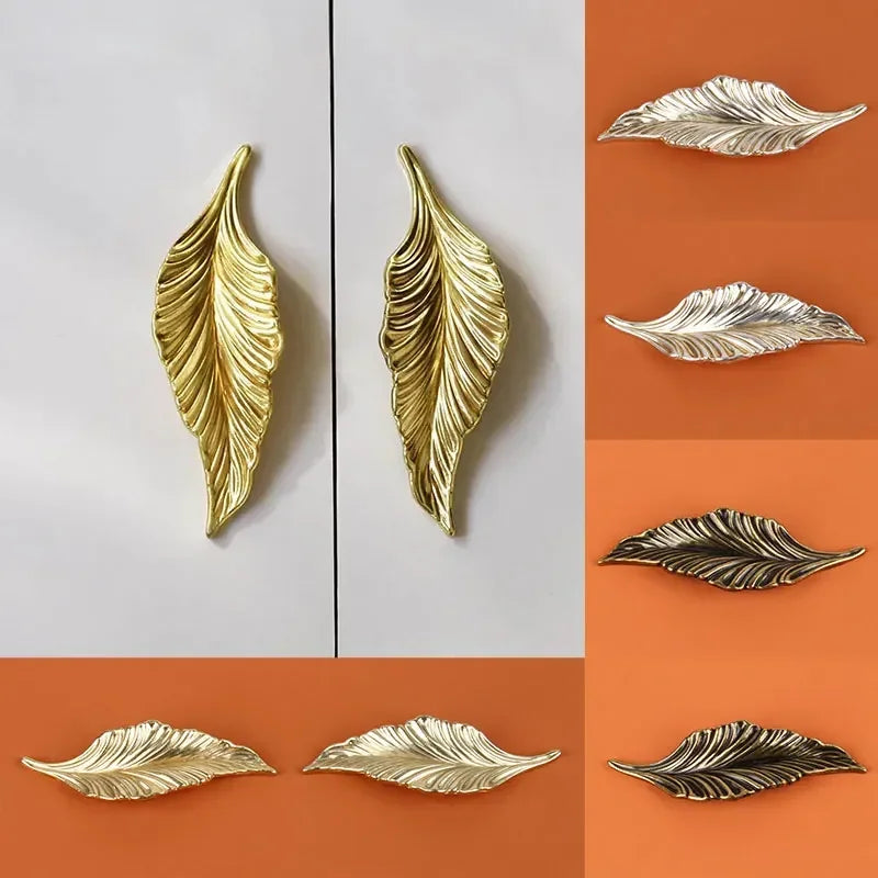 Cabinet Door  Creative Leaf Handle Cabinet Door Antique Silver Small Leaf Handle Antique Bronze Drawer Double Door Handle