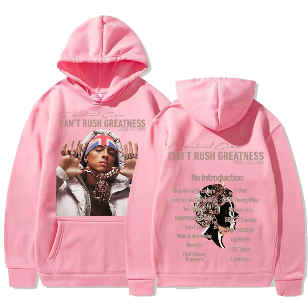 Central Cee “Can’t Rush Greatness” World Tour 2025 Concert Hoodies Mens Fashion Hip Hop Pop Music Oversized Pullover Sweatshirts