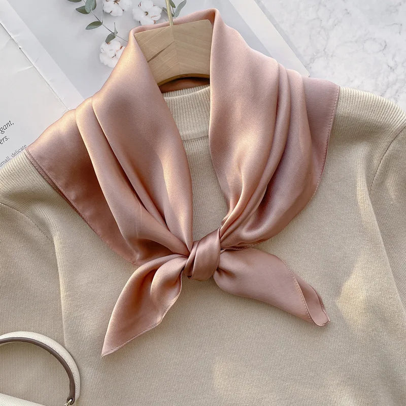 70Scarf 100% Silk Bandana Women Square Scarves Wrap Kerchief Mulberry Spring Fashion Luxury High Quality Headband Hijab Shawls