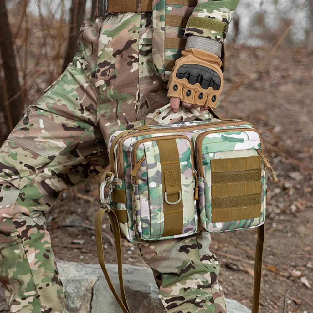 Fishing Handbags Portable Multi-Functional Travel Bag Sling Crossbody Bag Camouflage Outdoor Tactical Shoulder Bag For Climbing