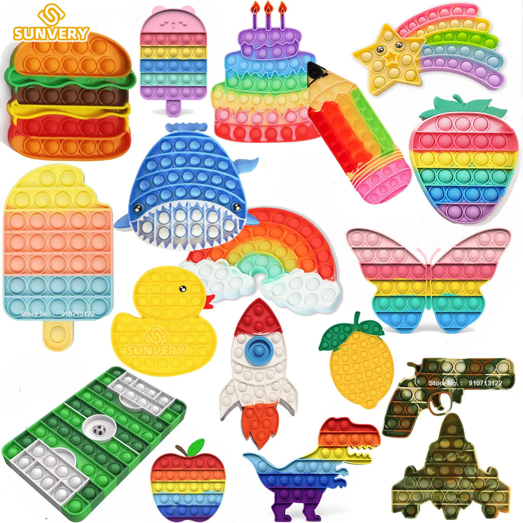 Animal Fidget Toys for Children Adults Kawaii Trend Figet Toy Kids Fun Push Bubble down Antistress toy Girls Boys Birthday Gift - Free Item