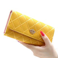 Fashion Women's Long Wallet Crown PU Leather Bifold Card Holder Money Purse Organizer Cellphone Handbag for Daily Use