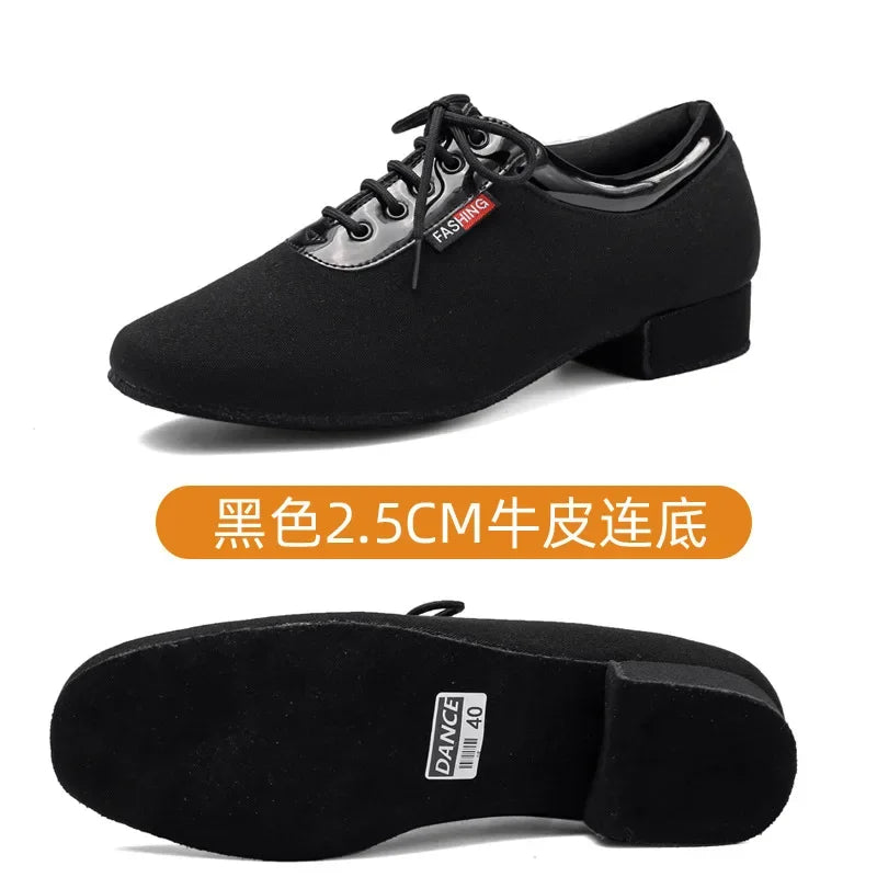 XIHAHA Men Oxford Cloth Standard Dance Ballroom Cloth Straight Outsole Practice Competition Modern Dancing Sport Shoes Sneakers