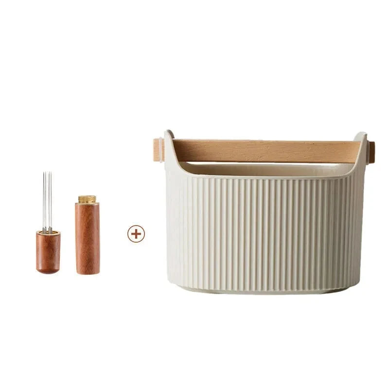 Coffee Knock Box Large Capacity Espresso Grounds Container Powder Beveled Residue Dump Bucket Barista Accessories Maker Tools