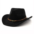 Suede Western Cowboy Hat For Men Women Vintage Rolled Brim Felt Jazz Hats Outdoor Travel Knight Hats