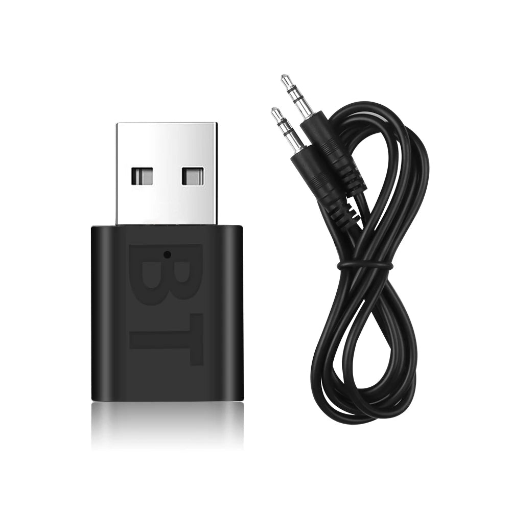 USB Bluetooth 5.0 Receiver Wireless Bluetooth Adapter 3.5mm AUX Jack for PC Car Music AUX Stereo Audio Adapter for TV Headphone
