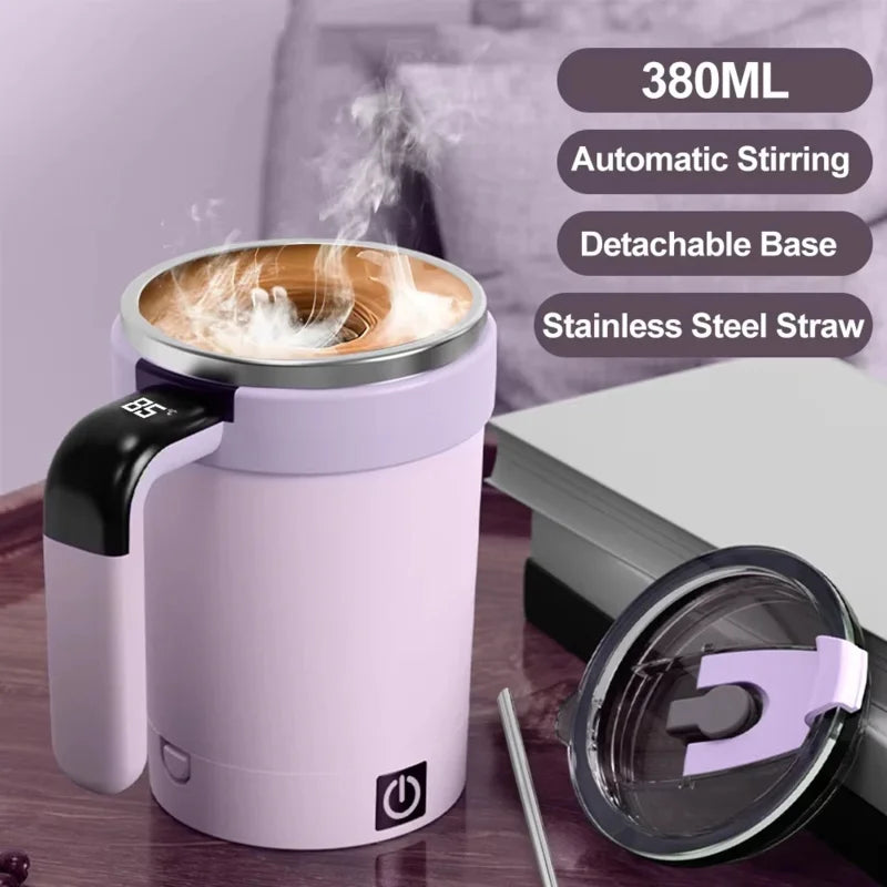 Detachable Automatic Mixing Coffee Cup - Smart Temperature Rechargeable Mug for Office Travel