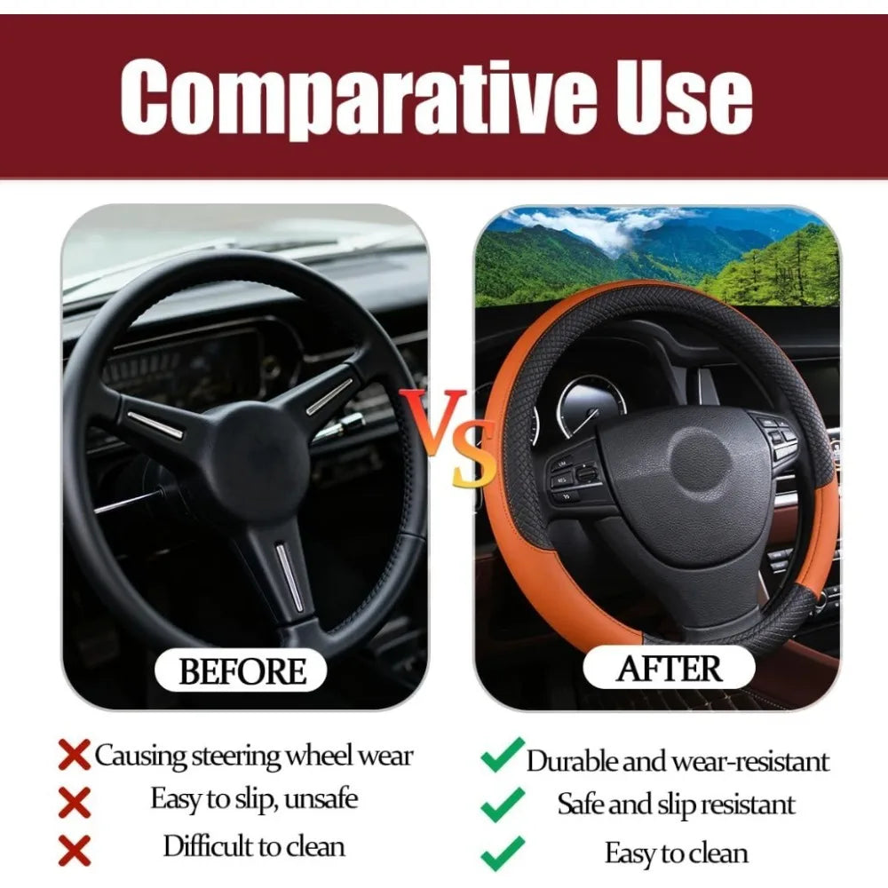 Car Steering Wheel Cover Anti Slip Breathable Ultra Thin All Season Use Essential Automotive Interior Accessories