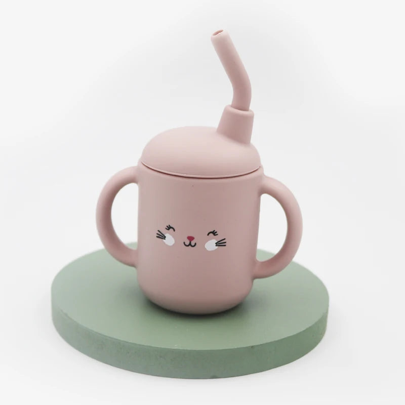 New cartoon 120ML Baby Silicone Sippy Cup BPA-Free Portable Storage Snack Container Feeding Cup  Leakproof trainer cup