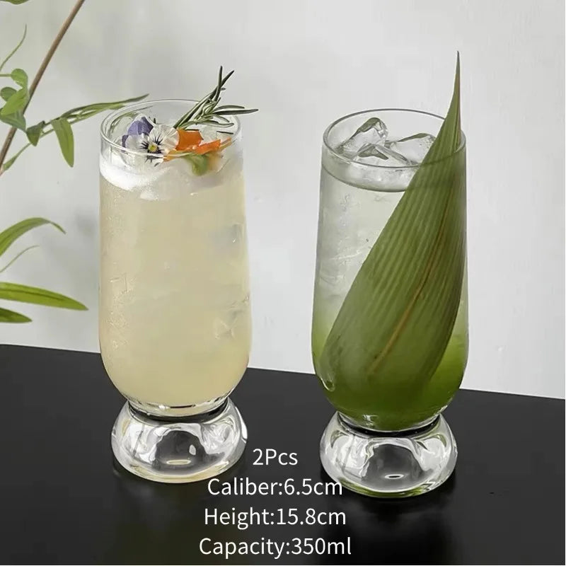 Ball Bottom Glass Juice Cup, Nordic Style Wine Glasses Cups, Creative Soda Bubbles Glass Cup,Restaurant Kitchen Tools