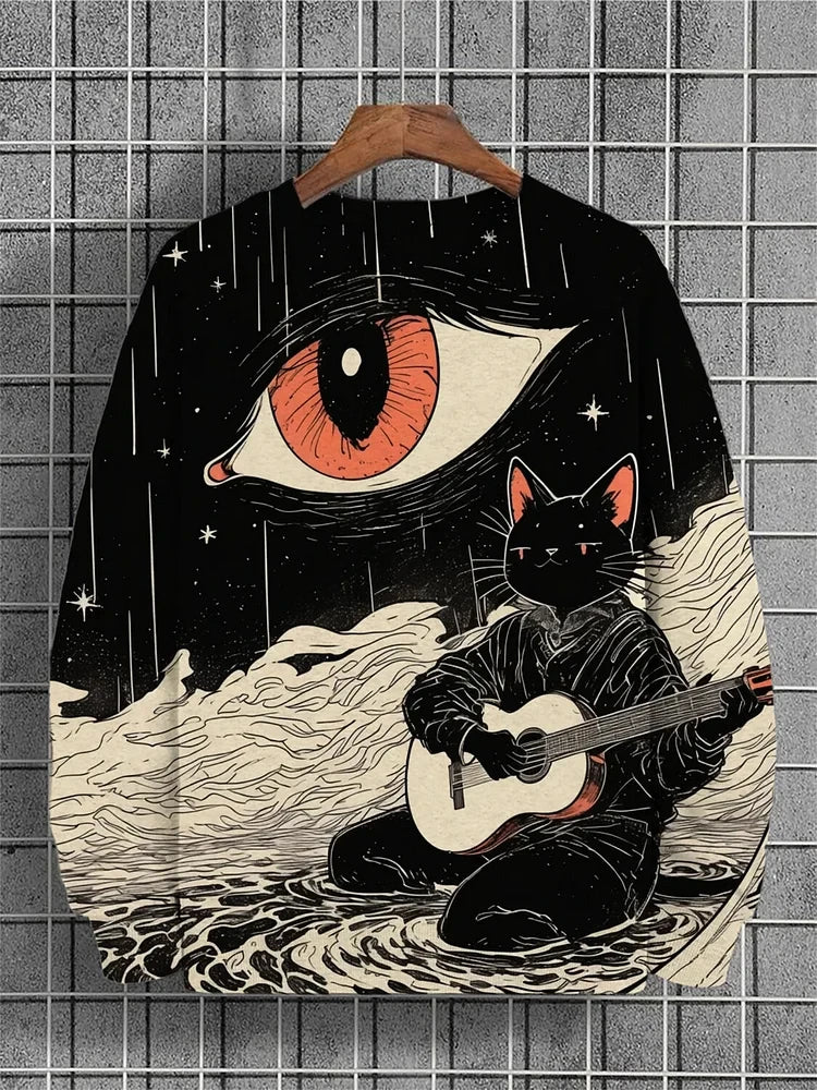 Funny Cat Pattern 3D Printed round-neck sweatshirt Hoodies Long Sleeves Sweatshirts Hip Pop Pullovers Men Women Clothing Tops