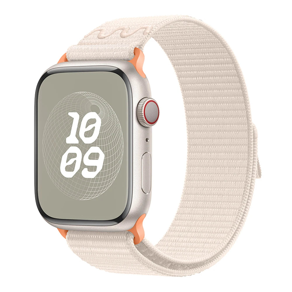 Nylon Loop Sport Strap For Apple Watch Band Ultra 49mm 45mm 40/44mm 41mm 38/42mm Bracelet For Nike iWatch 9 8 7 6 5 SE Watchband