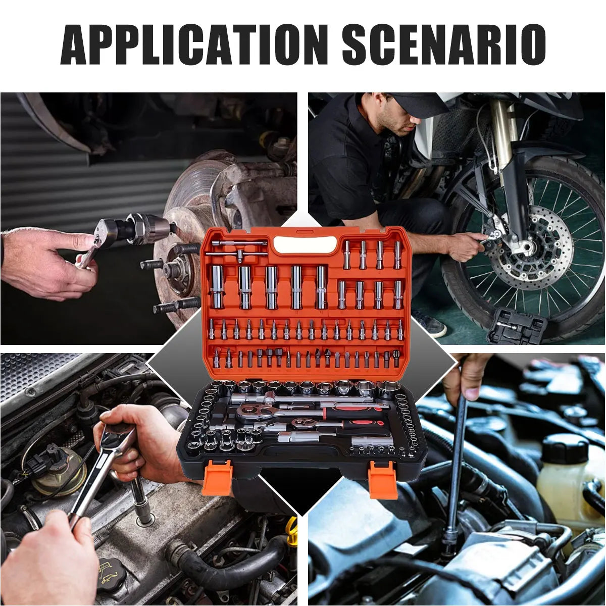 Manual Household Tools, 108pcs Toolbox, Portable Four-layer Toolbox, Multi-functional Toolbox for Automotive Repair
