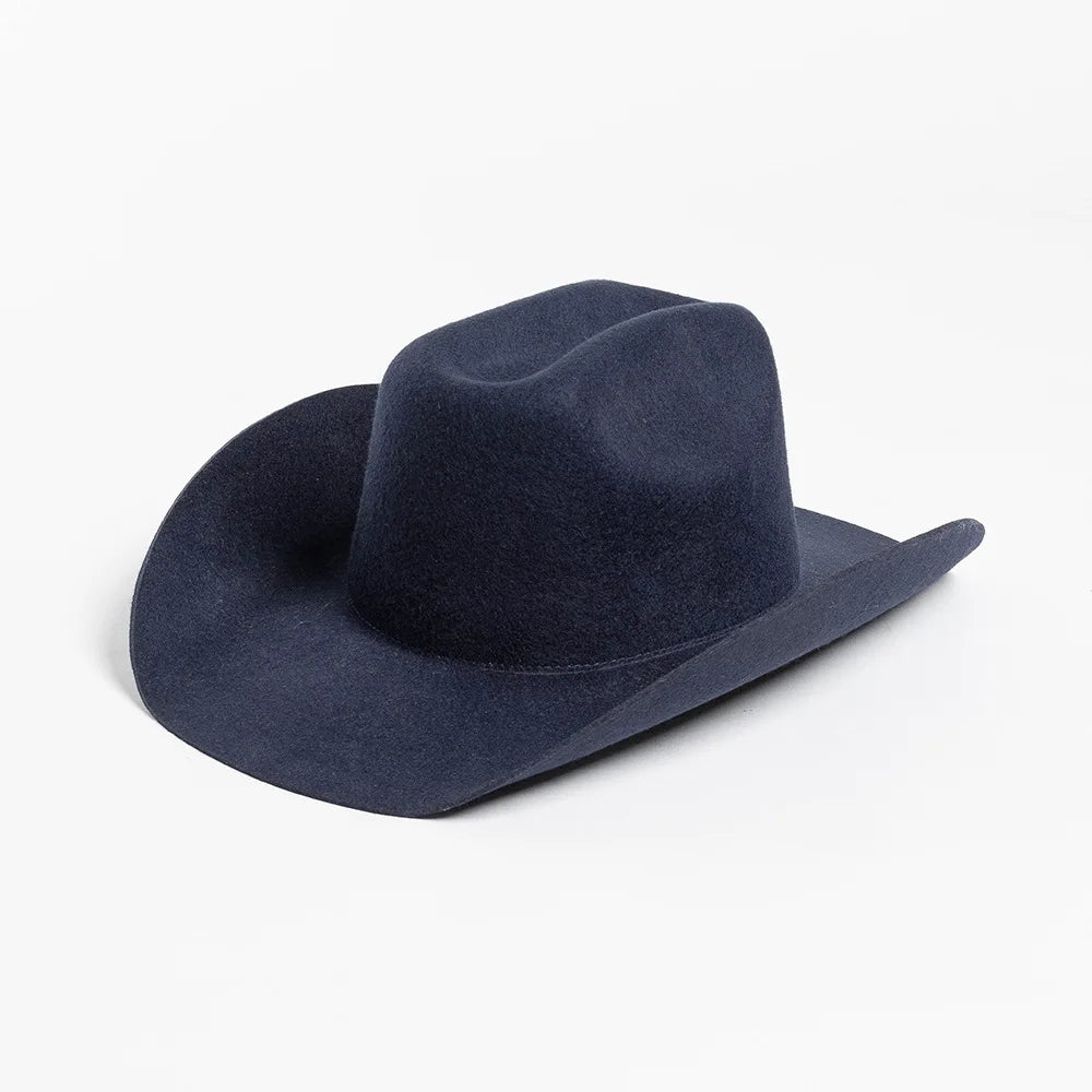 USPOP 100% Wool Cowboy Hat Unisex Wide Brim Felt Hat Solid Color Classic Fedora Style Multiple Sizes S–XL Autumn Winter