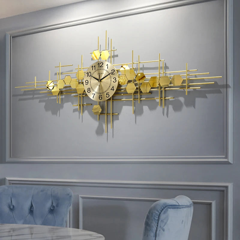 Luxury Wall Clock Trendy Creative Design for Dining Room and Living Room Minimalist Statement Piece Unique Personality Decor