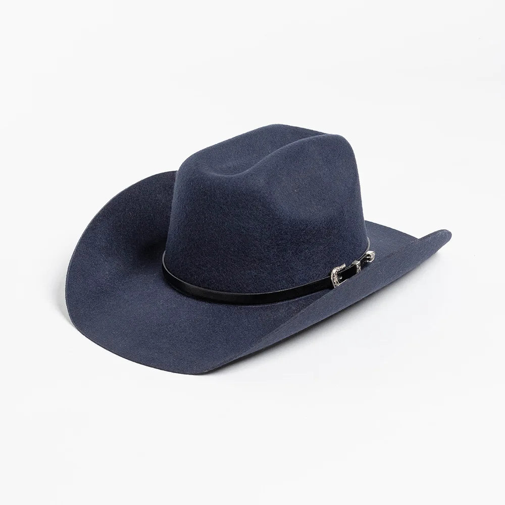USPOP Vintage Wide Brim Wool Cowboy Hat for Men UnIsex Western Outback Fedora with Buckle Band Adjustable Size S-XL