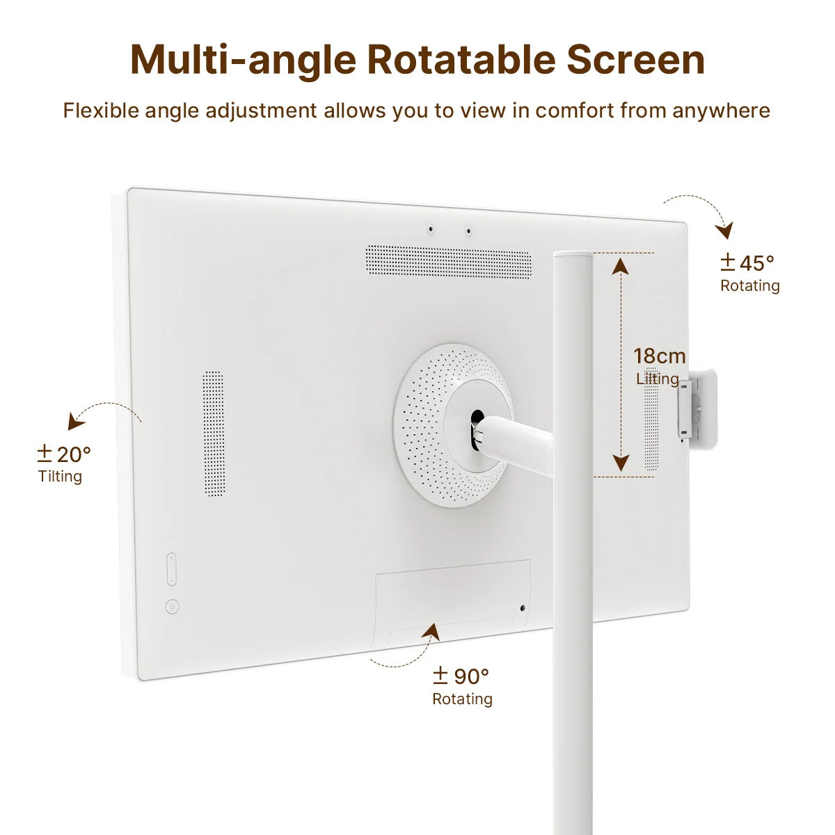 Smart Home Fitness Entertainment Movable Charging Screen Built-In Dual Speaker High-Definition Camera Smart Interactive Displays