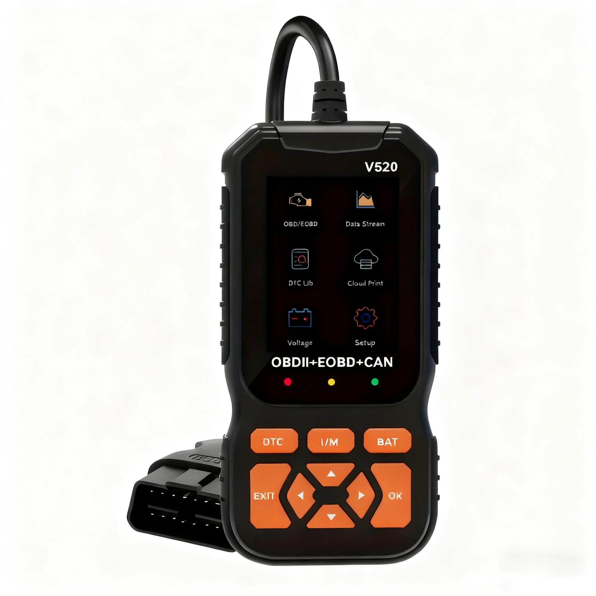 Multilingual automotive OBD2 scanner code reader, professional V520 diagnostic tool, real-time data OBD2 fault detector