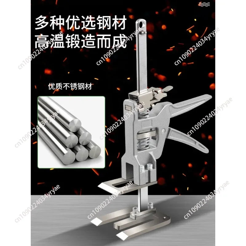 Cabinet door installation aids, door and window installation artifacts, furniture ceiling height devices