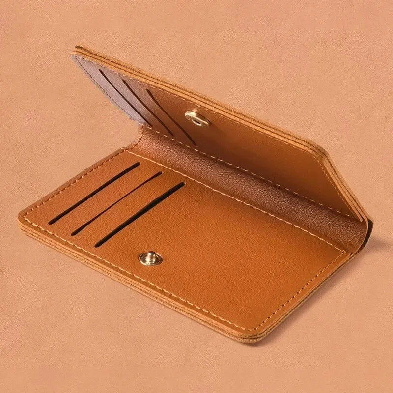 Leather Small Wallet for Men Short Simple Women's Purse Fashion Ultra Thin Credit Card Bag Coin Purse - Free Item