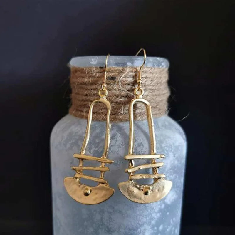 Indian Tribe Statement Dangle Earrings For Women Female Jewelry Vintage Ethnic Metal Drop Earrings Long Earring Accessories
