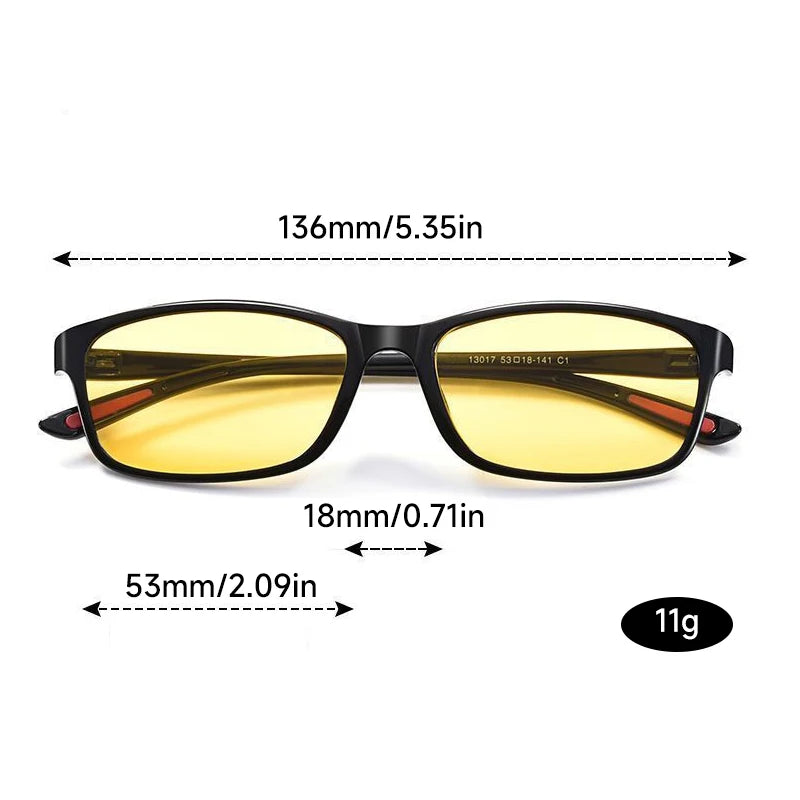 Night Vision Glasses for Driving & Cycling, Anti Glare Oval Glasses with UV400, for Night Fishing Motorcycle Riding Outdoor