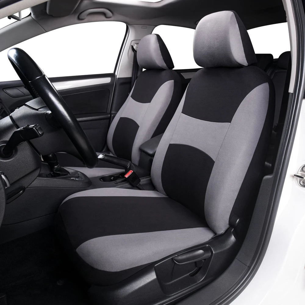 Car Seats Cover  Polyester Car Seats Cover Set Car Plain Fabric Bicolor Car Interior Accessories Car Seats Protector