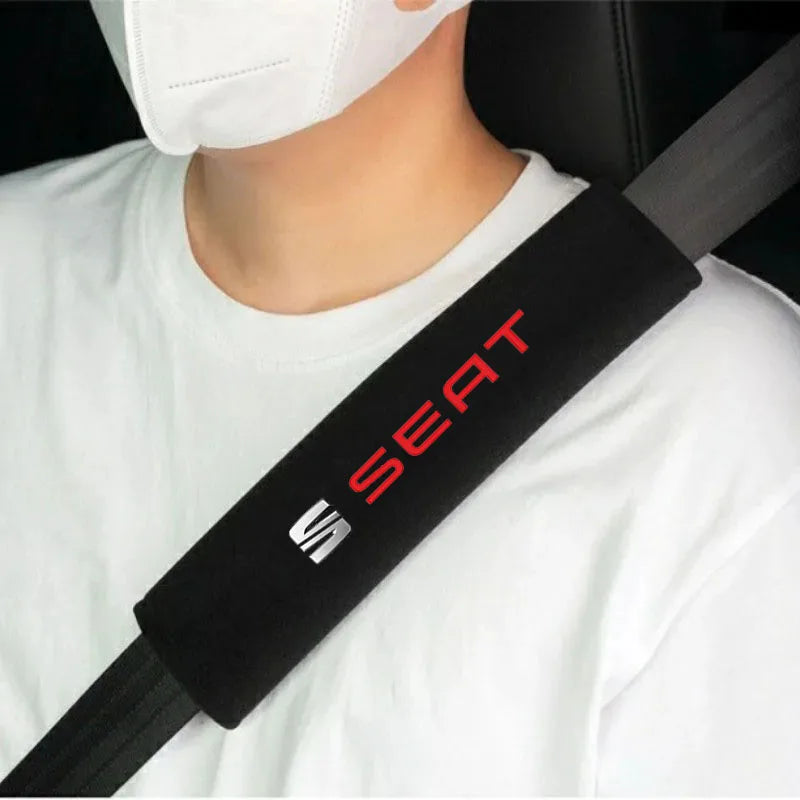 2Pcs Auto Car Cotton Seat Belt Cover Case for Seat Leon FR Cupra Ateca Ibiza 6P Arona Tarraco Arosa Toledo Auto Accessories