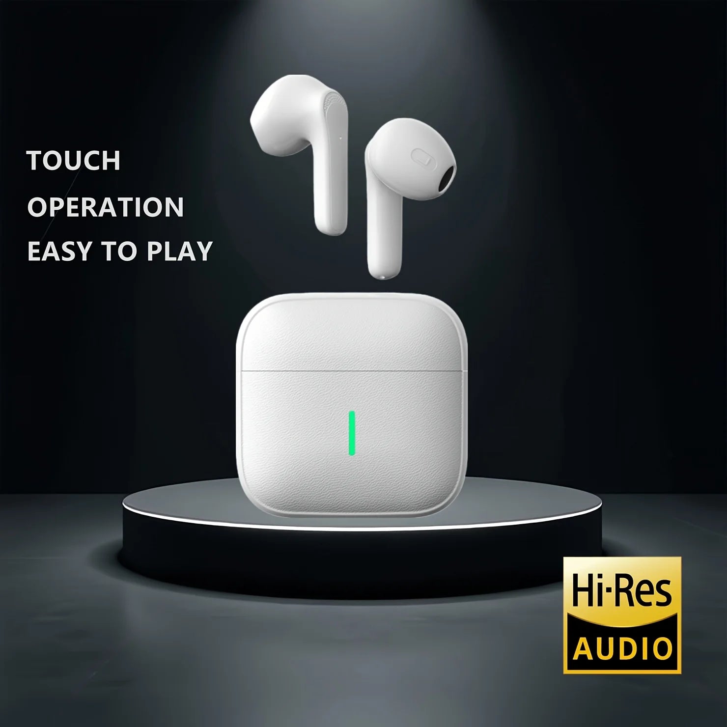 Wireless Earphones With High Bass Stereo Sound, Lightweight Earphones, Type-C Charging,  Suitable For iPhone, Android, Etc, Pad