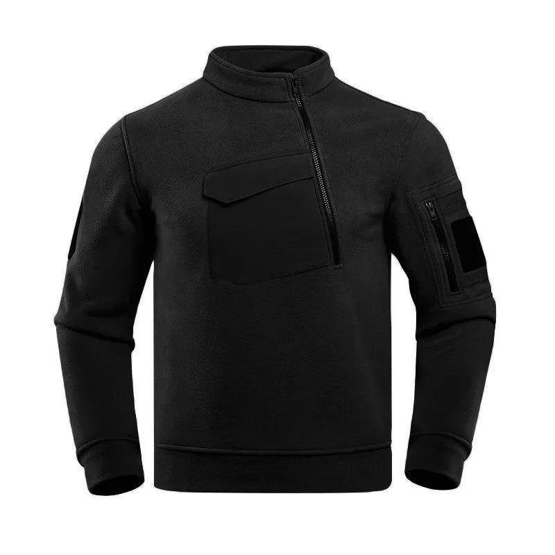 Men's Thermal Polartec Fleece Half Zip Pullover Winter Outdoor Warm Sweater Lightweight Long Sleeve Sweatshirt Military Clothing