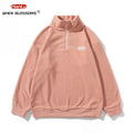 Autumn Winter Fleece Warm Stand Collar Embroidered Half Zip Men's Sweater New WoMen Fashion Streetwear Sweatshirts Casual Coats