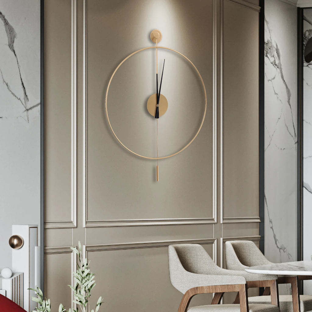 Wall Clock with Hollow Design, Silent Quartz Movement, Durable Iron Construction for Home or Office