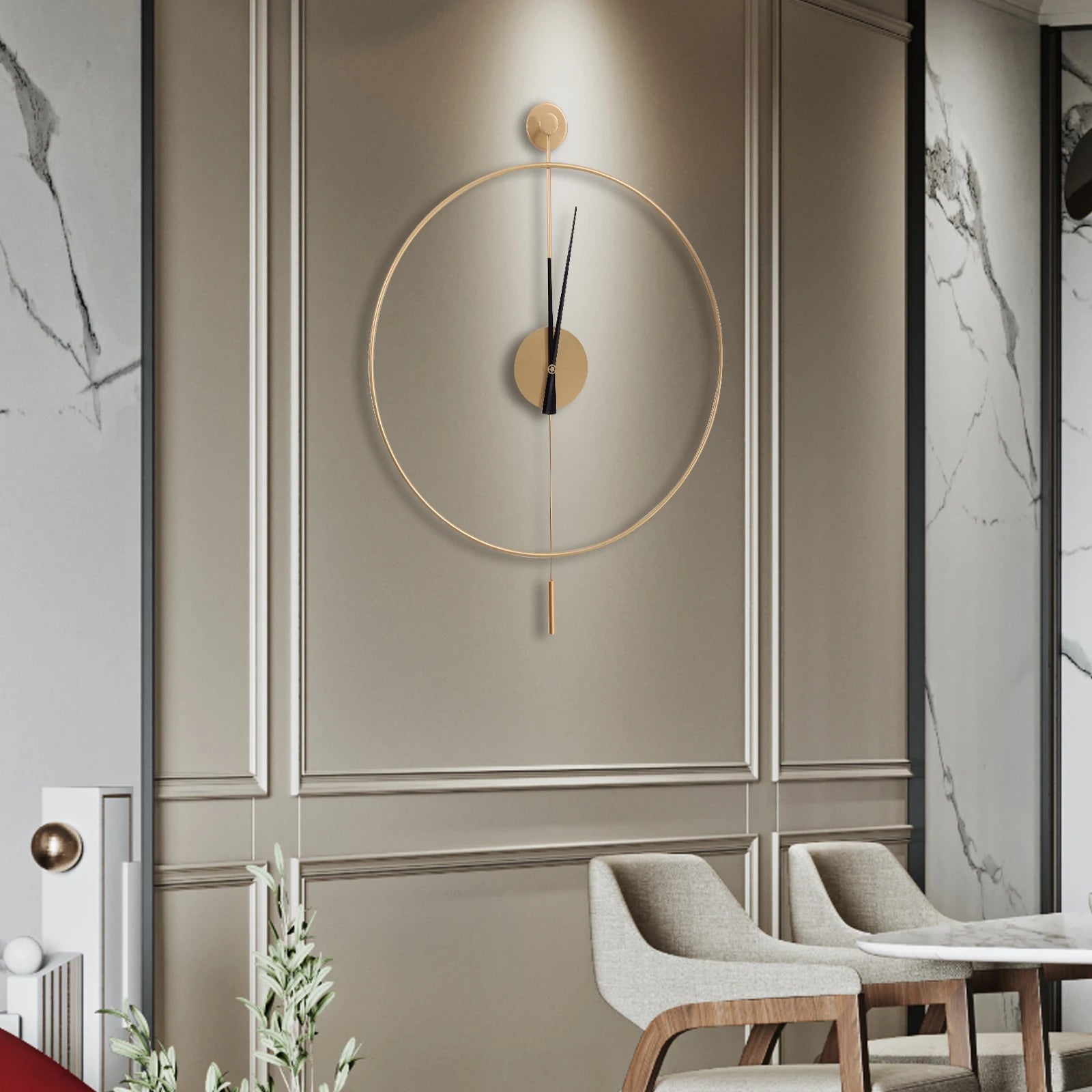 Wall Clock with Hollow Design, Silent Quartz Movement, Durable Iron Construction for Home or Office