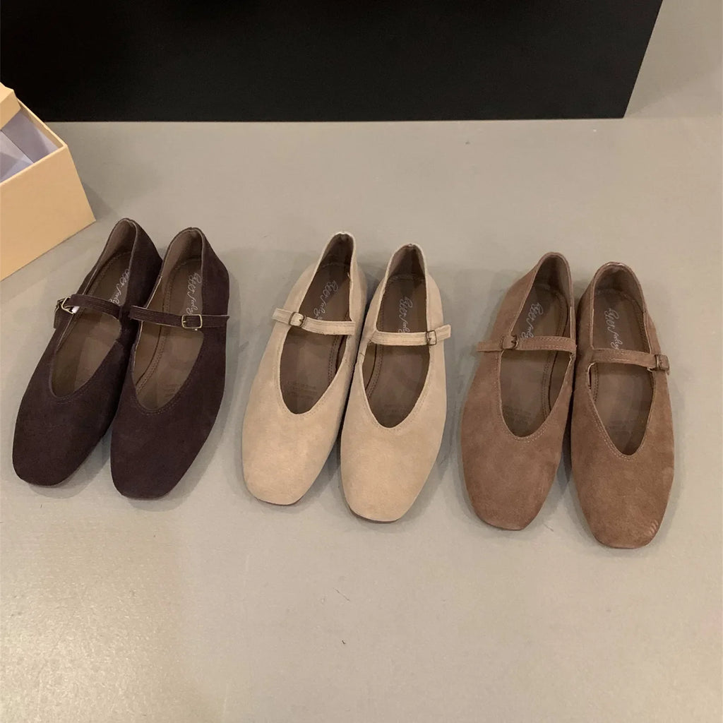 2024 Spring New Brand Women Flats Round Toe Shallow Slip On Ladies Casual Ballet Shoes Soft Leather Eelgant Dress Shoes