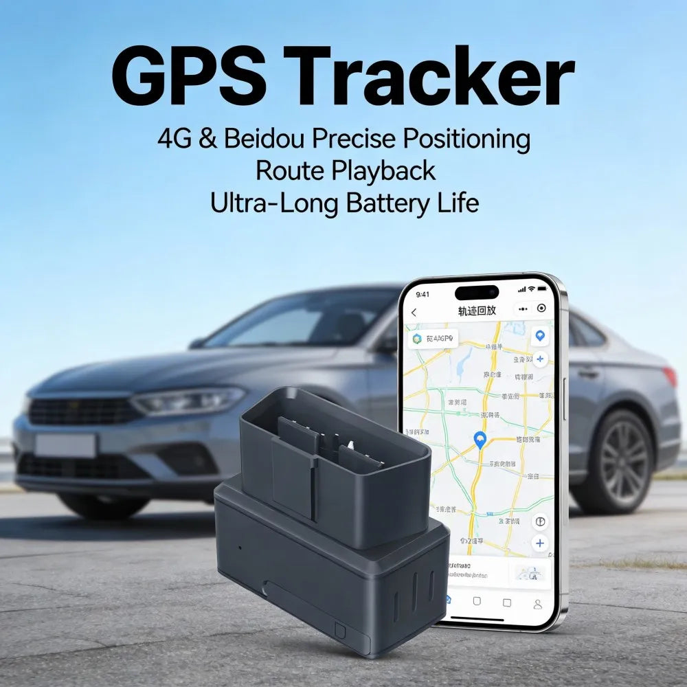 Car GPS Tracker, Accurate Location, 4G, Global OBD, Check, Free Installation, English, English