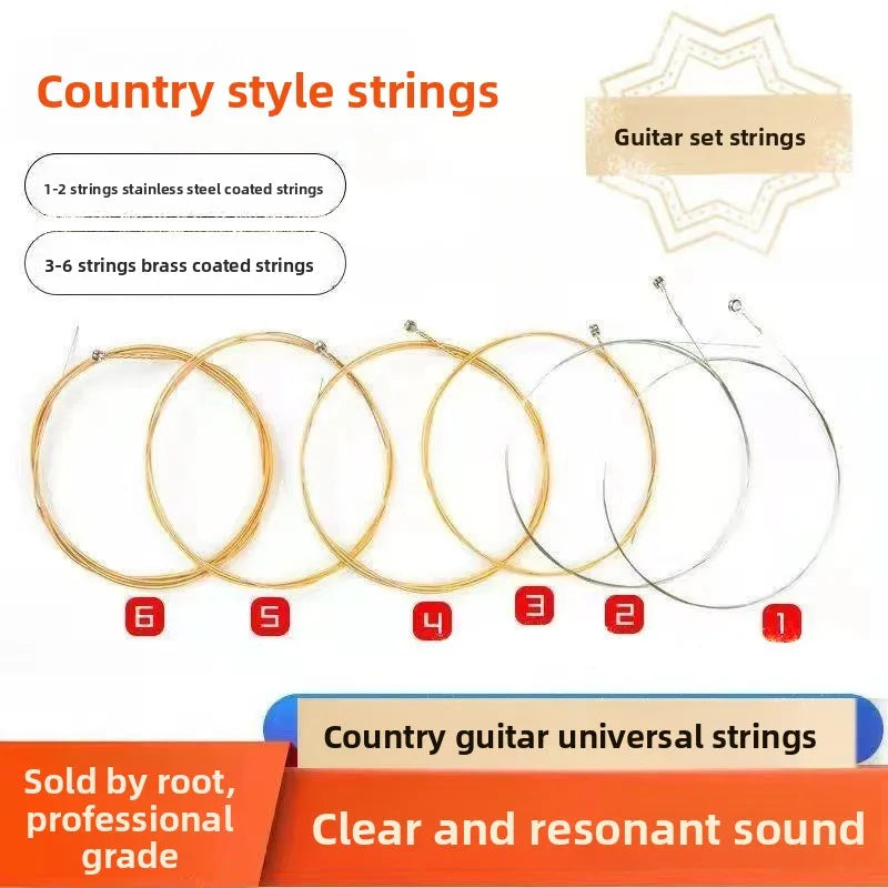Wood Six-String Folk Guitar Strings Single String Duet Trio Quartet Quintet Sixtette Full Set Acoustic Guitar Strings