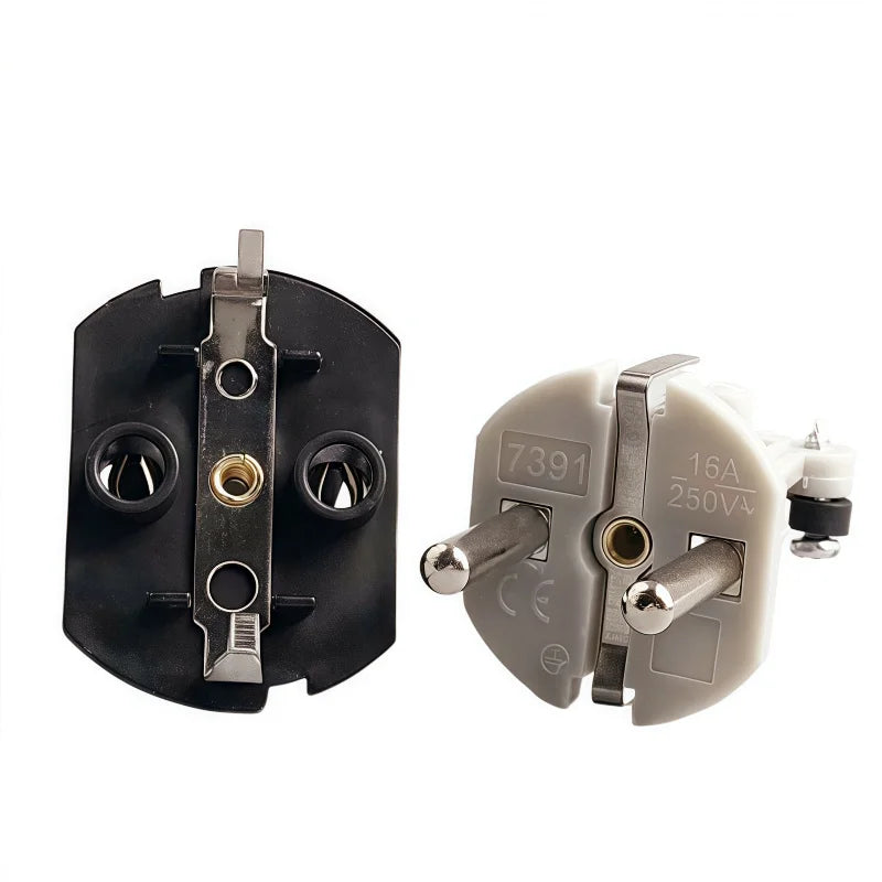 EU Rubber Waterproof Socket Plug Electrial Grounded European Connector With Cover IP54 For DIY Power Cable Cord 16A 250V