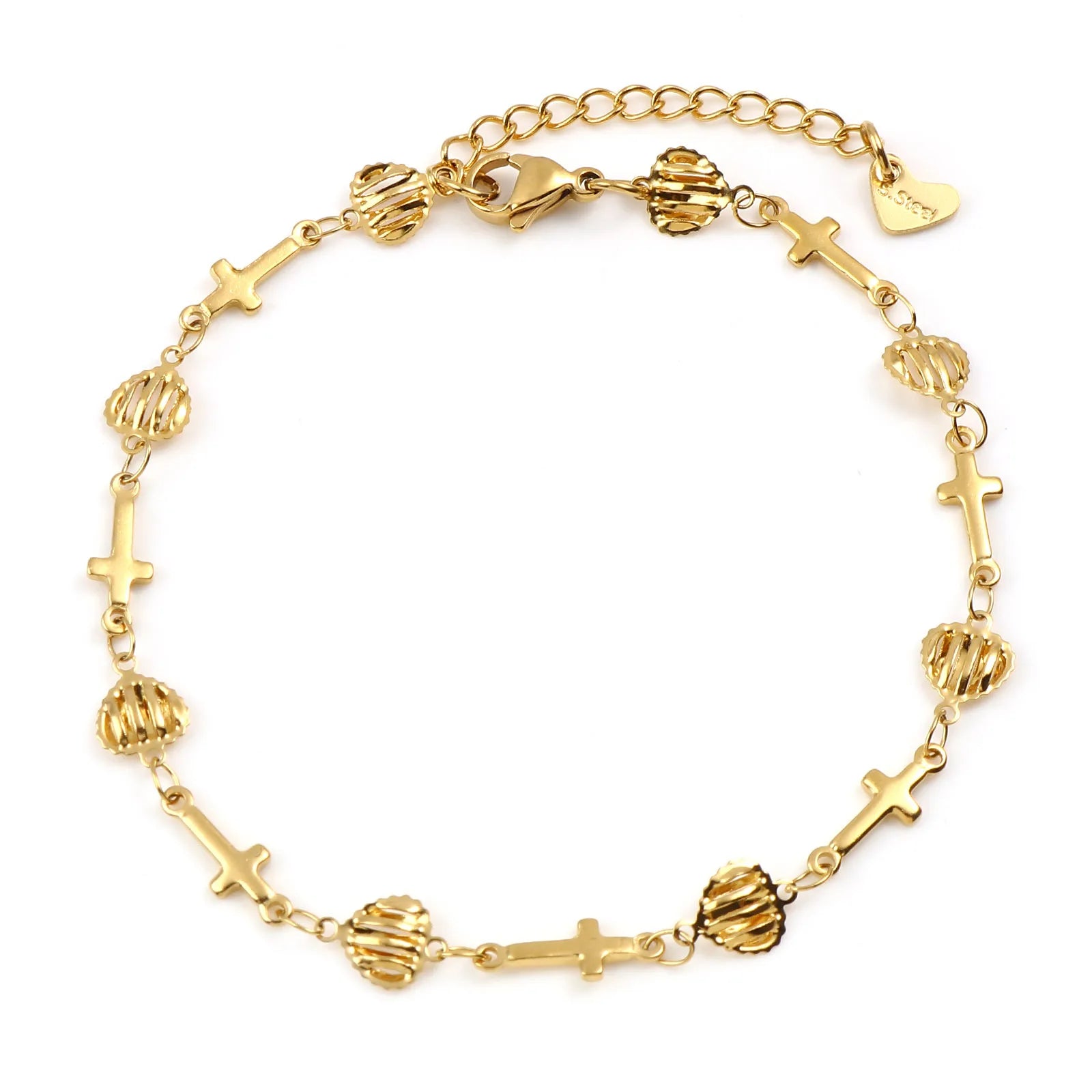 DoreenBeads Stainless Steel Anklet Gold Color For Women Beach Foot Leg Chain Ankle Bracelets Jewelry Gift 22.5cm-23.5cm, 1 Piece